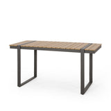 ZUN Outdoor Dining Table, Gray + Natural 70497.00GRY