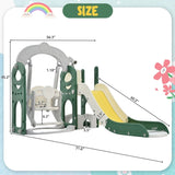 ZUN Toddler Slide and Swing Set 5 in 1, Kids Playground Climber Slide Playset with Telescope, 23854412