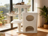 Beige 33.5" Multi-Level Cat Tree with 2-Tier Condo, Sisal Scratching Posts & Anti-Toppling Device 31785454