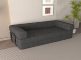 Convertible Sleeper Sofa Bed with Cylindrical Pillow, Corduroy Folding Mattress Couch with W1960P339707