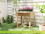 Solid Fir Wood Raised Garden Bed, Foldable Side Table DIY Paintable Planter Box for Herbs 47776973