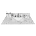 ZUN Montary 31inch bathroom vanity top stone carrara white new style tops with rectangle undermount W50921980