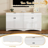 ON-TREND Farmhouse TV Stand with 2 Drawers for TVs Up to 70", Versatile Wood Grain Sideboard with N721P245732K