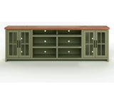 96 inch TV Stand Console for TVs up to 100 inches, No Assembly Requried, Sage Green and Fruitwood B108P160212