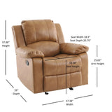 Charlotte Saddle Leather Gel Glider Recliner B050P322573