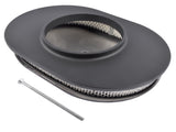 12" Oval Fully Finned Black AluminumElement Suit 4 Barrel Carbs Air Cleaner Fits for SBC Classic 81079775