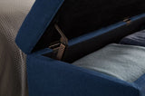 59" Bed Bench with Storage Blue Fabric W1097124943