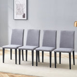 Four Light Gray Linen-Cotton dining chairs, simple and versatile, comfortable and accompanied. W1151P263121