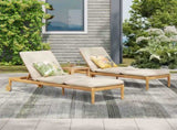 Riviera Outdoor Chaise Lounge with Wheels, Acacia Wood Frame N775P287338T