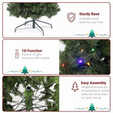 7.5ft Pencil Shape Automatic Tree Structure PVC Material 1090 Round Heads 350 Lights Warm Color With 58420987