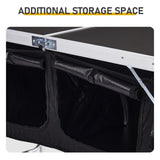 Outdoor Folding Camping Table with Storage Compartment, 4ft Portable Pinic Table with 3 Adjustable 31659243