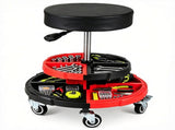 Height Adjustable Rolling Mechanic Stool with 2-Tier 8-Compartment Tool Tray, SGS Gas Lift 18"-23.5" 18652772