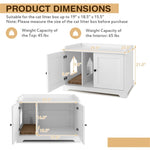 ZUN White Wooden Cat House with Scratching Pad and Adjustable Divider, Nightstand, Coffee, or Side 51455269