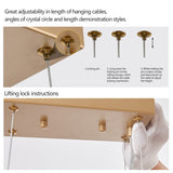 39.4-inch Modern Golden Pendant Light with Cascading Crystal Strands, Ideal for Living, Dining W1340P232979