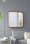 ZUN 32"x32" Square Mirror with Wood Frame, Wall Mirror for Living Room Bathroom Entryway W2078126453