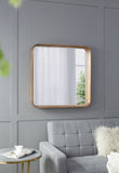 ZUN 32"x32" Square Mirror with Wood Frame, Wall Mirror for Living Room Bathroom Entryway W2078126453