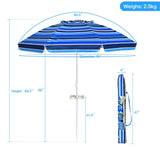 7.2 Feet Outdoor Beach Umbrella with Tilt Mechanism 34695435