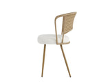 Wicker dining chairs - 4-piece set - Farmhouse soft padded cane back kitchen chair with sponge W3590P453802