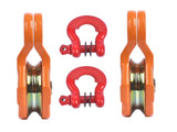 2Pcs Pack Snatch Block Towing Pulley w/ Shackle Heavy Duty Offroad Recovery Winch 10550946