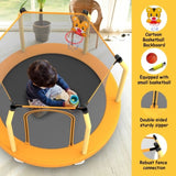 ZUN 55-inch Trampoline for Kids Indoor & Outdoor Small Toddler Trampoline with Basketball Hoop W1163P248687