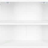 ZUN Kitchen Storage Cabinet with Adjustable Shelves, Racks and Doors, Freestanding Kitchen Hutch W331P205661