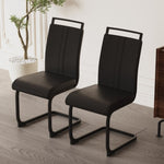 ZUN Modern Dining Chairs,PU Faux Leather High Back Upholstered Side Chair with C-shaped Tube. Black W2189138538