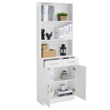 Bathroom Storage Cabinet, Cabinet with Two Doors and Drawers, Adjustable Three-layer Open N725P186645W