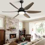 ZUN 54 Inch Indoor Ceiling Fan With Dimmable Led Light ABS Blades Remote Control Reversible DC Motor For W934P246817