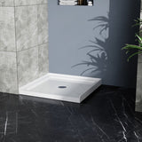 Goodyo 36x36in Shower Base White, Centered Drain and Single-Threshold W122343126