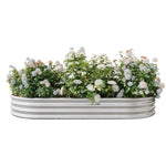 ZUN Raised Garden Bed Outdoor, Oval Large Metal Raised Planter Bed for for Plants, Vegetables, and W840102510