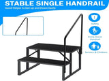RV Steps with Handrail, 2 Steps Ladder Hot Tub Steps with Handrail, Portable Mobile Home Stairs 04252924
