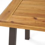 ZUN Della Acacia Wood Dining Table, Natural Stained with Rustic Metal, Brown, Grey 57192.00INTL