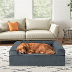 ZUN 40" Orthopedic Dog Sofa Dog Bed Memory Foam Pet Bed Pet Sofa with Headrest for Large Dogs 03825372