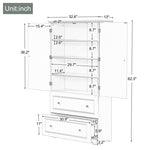 ZUN Wide Bathroom Storage Cabinet, Freestanding Storage Cabinet with Two Drawers and Adjustable Shelf, WF312729AAE