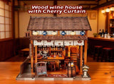 3d wooden puzzle for adults Sakura Noren Sake House book nook with lights model kit dollhouse DIY 37871509