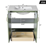 30 Inch Bathroom Vanity with Ceramic Sink, Freestanding Bathroom Vanity Set with Hidden Drawer, N710P192538F