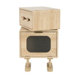 MDF CREATIVE ROTATABLE ROBOT STORAGE SIDE TABLE, NATURAL COLOR N770P281241N
