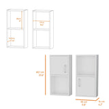 White 2 Bathroom Medicine Cabinets with Open Shelf B062P175072