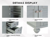 36" Blue Grey Bathroom Vanity with Ceramic Sink - Soft-Close Drawers, Solid Wood Frame, W2896P344088
