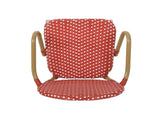 Outdoor Wicker and Aluminum 29.5" French Barstools, Set of 2, Red, Bamboo Print Finish 72605.00RD