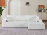 CozyForm Convertible Sectional Sofa in Soft Corduroy, Modern Comfy Couch with Full Foam Cushioning, B2735P359716