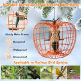 ZUN Squirrel-Proof Bird Feeder with Cage and 4 Metal Ports 88059772
