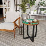 20-inch round end table with epoxy top for indoor and outdoor use 34391058