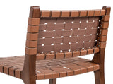 Andre 26" Woven Leather Counter Stool with Back, Pecan Brown Faux Leather B2719P292909