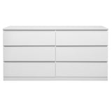 ZUN FCH 6 Drawer Double Dresser for Bedroom, Wide Storage Cabinet for Living Room Home Entryway, White 76423691