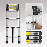 Telescoping Ladder 10.5FT, Telescopic Extension Ladder, Aluminum Alloy Folding Ladder Portable W2660P255607