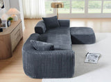 114" Cloud Sectional Couch with L-Shape Chaise, Modular Sofa with Movable Ottoman, Upholstered W1117P371652