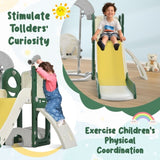 ZUN Toddler Slide and Swing Set 5 in 1, Kids Playground Climber Slide Playset with Telescope, 23854412