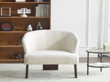 Modern Accent Chair with Round Back & Wooden Legs - Mid-Century Inspired Lounge Chair for Living N767P266888E