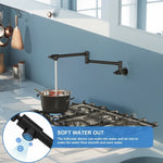 ZUN Pot Filler Faucet - Wall Mount Kitchen Sink Faucet Folding Stretchable with Single Hole Two Handles, W1243P262651